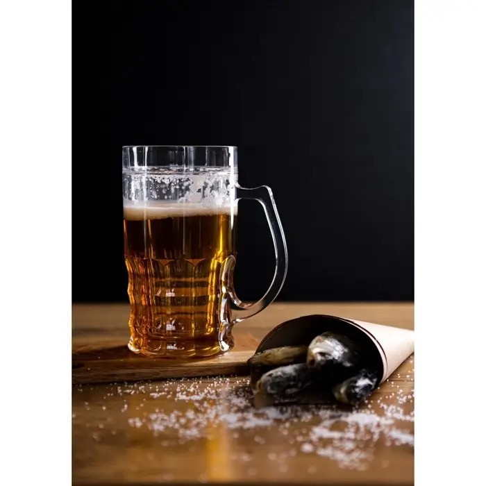 Кружка для пива охлаждающая, 600 мл, пластик, прозрачная