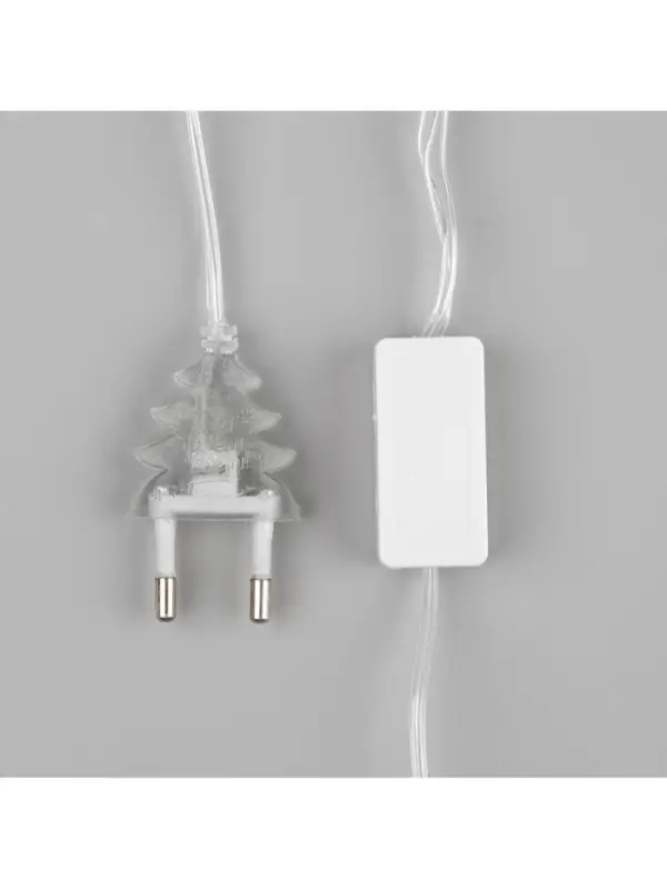 Гирлянда &laquo;Нить&raquo; 5 м с насадками &laquo;Клубки серо-зелёные&raquo;, IP20, прозрачная нить, 20 LED, свечение белое, 220 В