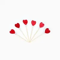 Шпажки "сердечки бусинки" (набор 6 шт)