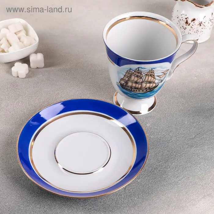 Бокал с блюдцем «Морской», 600 мл Бокал с блюдцем «Морской», 600 мл