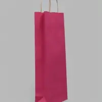 Пакет под бутылку бумажный &laquo;Розовый&raquo;, 15&times;39&times;8 см, 80 г/м&sup2;