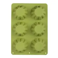 VETTA Форма силиконовая 6 ячеек, для кексов, гофрированная, 25.5x18x3.5см, 3 цвета