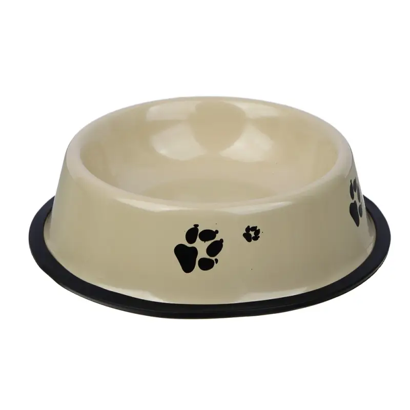 VETTA Миска металлическая бежевая, антискользящая, 17,5х4 см, 300 мл