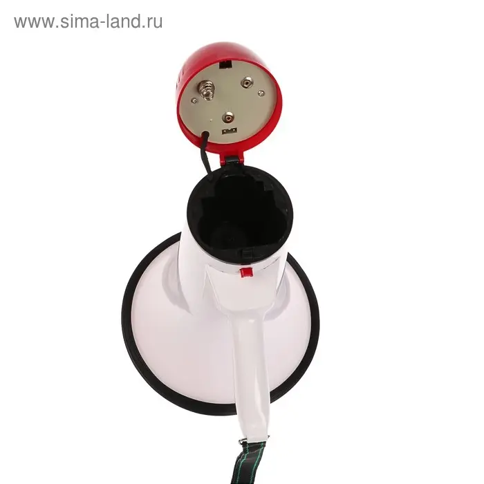 Мегафон ручной Luazon Rad-25, 25 Вт, дальность до 400 м, запись 10 сек, сирена, бело-красный