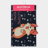 Коврик придверный Доляна &laquo;Корги&raquo;, влаговпитывающий, без окантовки, 39&times;59 см, чёрный