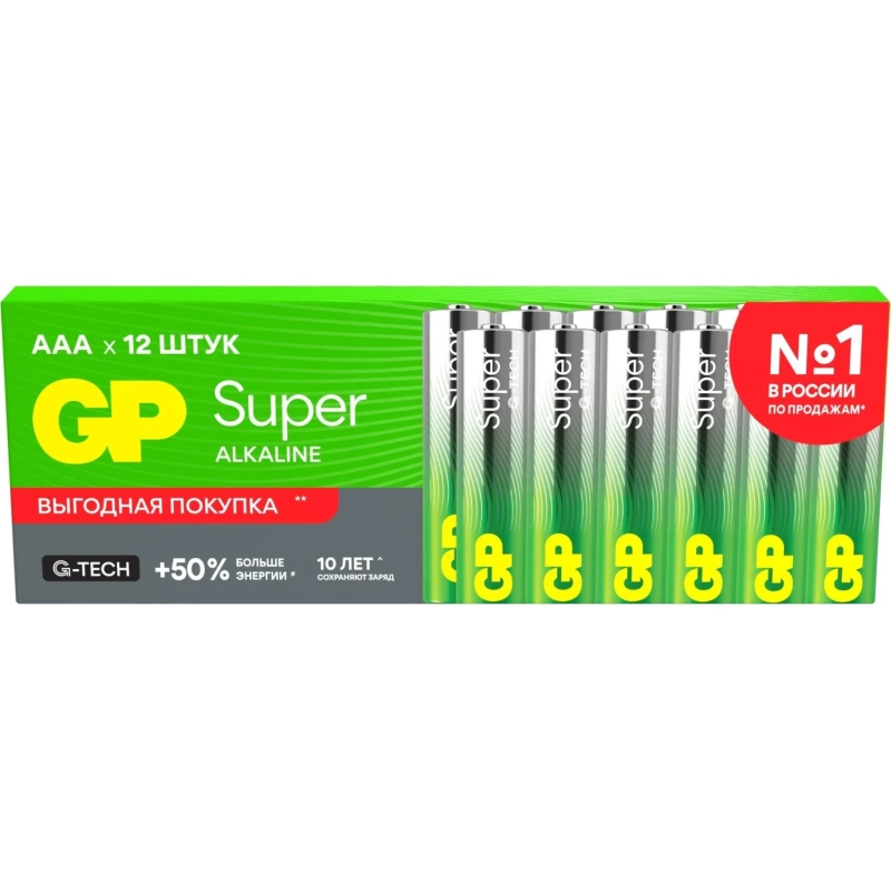 Батарейка GP AAA/LR03 24AEFNR1-2CRNPNN12 12 шт. в уп
