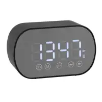 Часы-будильник электронные, колонка, USB, Bluetooth, карта памяти, чёрный