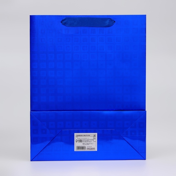 Пакет голография с окном, "Синий", M 32 х 25,5 х 11 см набор 1шт  10449226