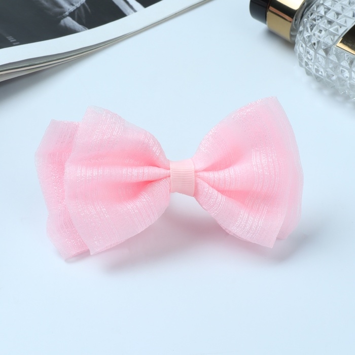 Резинка для волос бант Резинка для волос бант "Умница" полоска, розовый