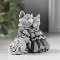 Фигурка &laquo;Лисы влюбленная парочка&raquo;, мраморная крошка, 6.5 см