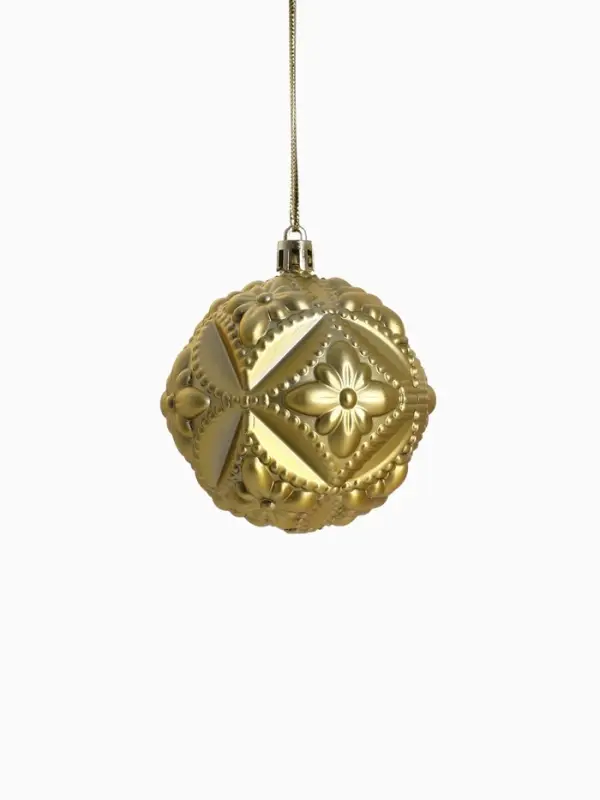 Ёлочные игрушки &laquo;Саманта&raquo;, шары новогодние, d=8 см, набор 6 шт., золото