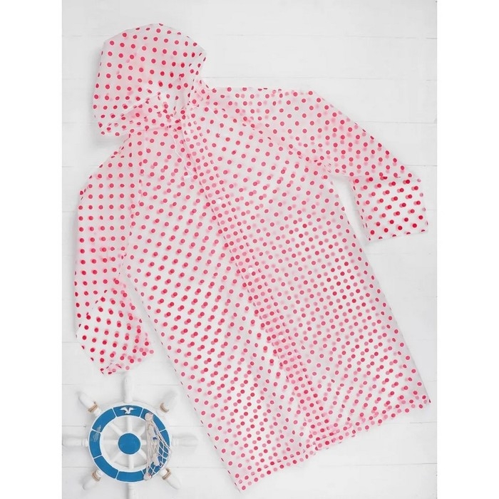 Дождевик «Горошек», красный, универсальный размер Дождевик «Горошек», красный, универсальный размер