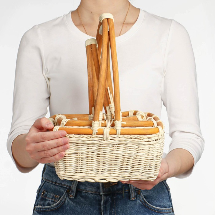 Набор корзин, 3 шт, 27&times;27&times;9/30 см, 23&times;23&times;8/25 см, 20&times;20&times;7/20 см, ротанг