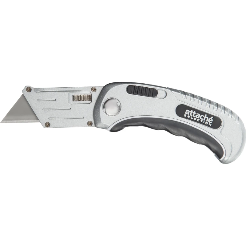 Нож универсальный Attache Selection 19мм,трапец.,ал+цинк.корп.,TPR вставка