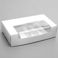 Коробка складная, под 5 эклеров, белая, 25&times;15&times;6.6 см