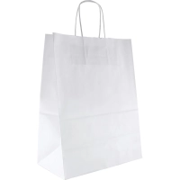 Пакет бумажный 260х150х350 мм, 80 гр/м2,с круч. ручками, белый, 200 шт/уп