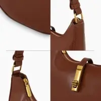 Сумка женская багет TEXTURA на молнии, 24&times;6&times;14 см, коричневая