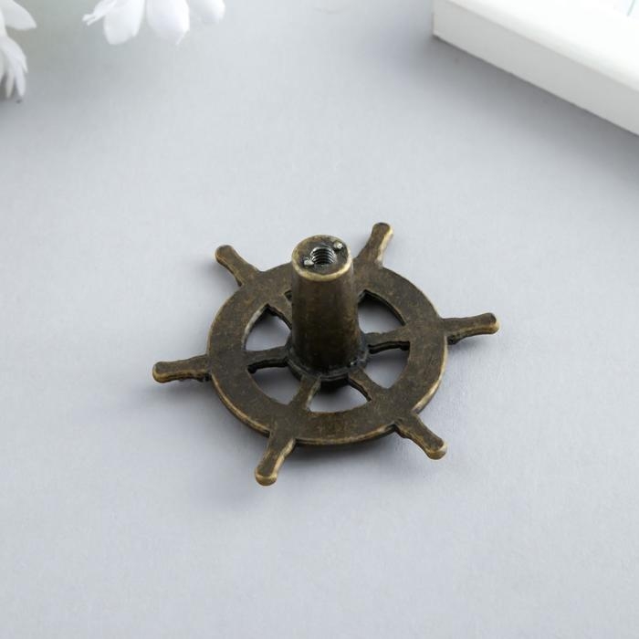 Ручка для шкатулки металл Ручка для шкатулки металл "Штурвал" бронза 5,5х5,5х2,5 см