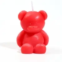 Свеча декоративная "Мишка" 5х4,3х6,5 см, 4 ч, красный