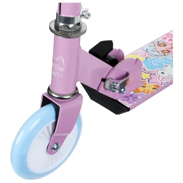 Самокат-снегокат 2 в 1 Snow Cat, колёса 120 мм, голубой, сиреневый