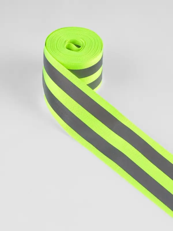 Светоотражающая лента-стропа, 40 мм, 5 &plusmn; 1 м, цвет салатовый
