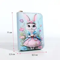 Кошелёк на молнии &laquo;Зайка&raquo;, маленький, голубой