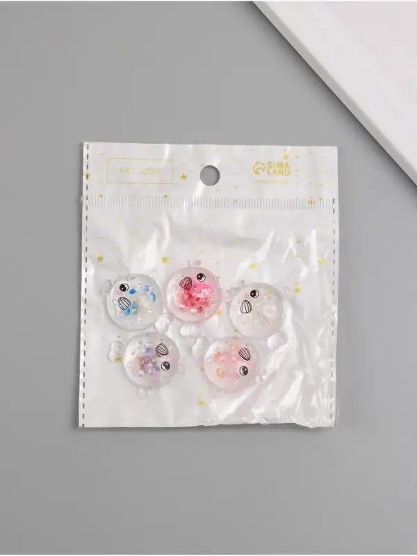 Подвеска для творчества акрил Подвеска для творчества акрил "Рыбка" с глиттером светится в темноте МИКС 2,6х3,1х1 см