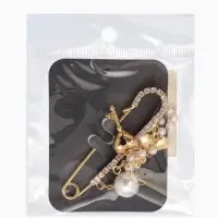 Булавка "Ключик от сердца", l=6.5, цвет белый в золоте