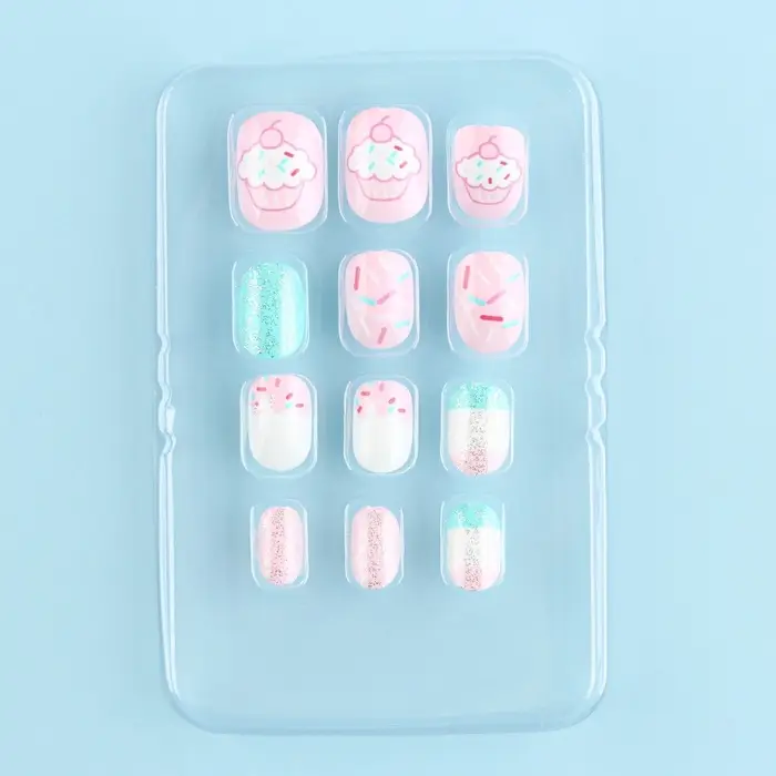 Детские накладные ногти &laquo;Сладкий стиль&raquo;, 12 шт.