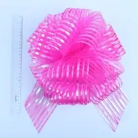Подарочный бант - шар №10 &laquo;Полоски&raquo;, ярко - розовый, для упаковки подарков