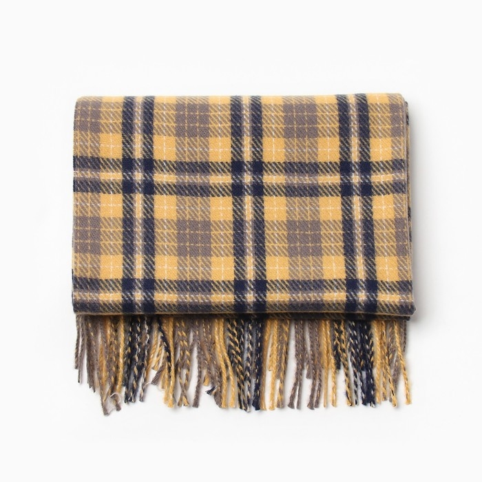 Шарф зимний с кистями MINAKU 65*180 + 8 см клетка