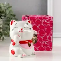 Копилка керамика "Манэки-нэко - иероглиф удача" розовый 7,2х8,3х10 см Копилка керамика "Манэки-нэко - иероглиф удача" розовый 7,2х8,3х10 см