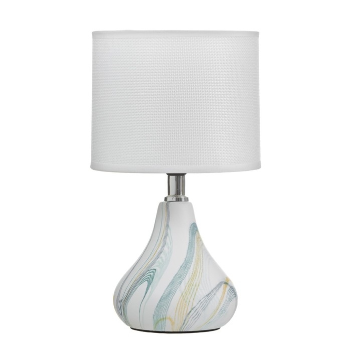 Настольная лампа Настольная лампа "Канон" 1хE14 белый-голубой 15х15х28 см RISALUX