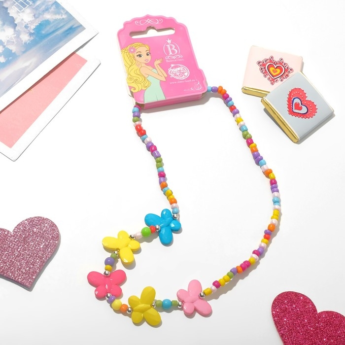 Бусы детские «Выбражулька» бабочки матовые, 40 см, цветные