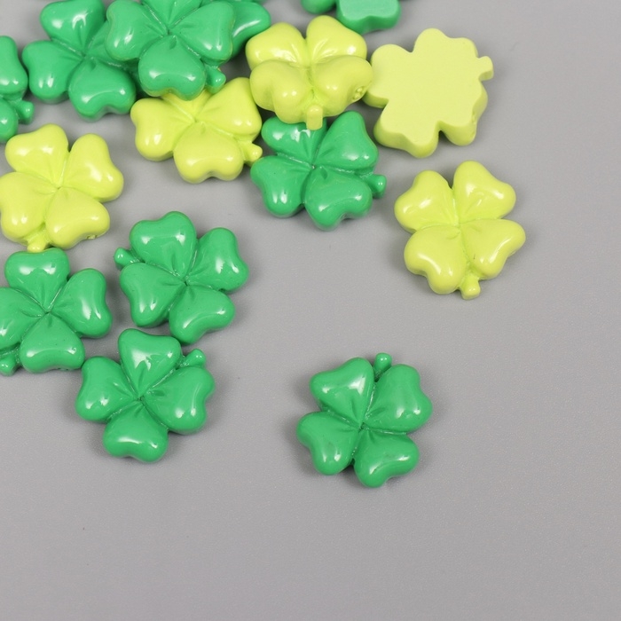 Декор для творчества пластик Декор для творчества пластик "Клевер" набор 20 шт 1,8х1,8х0,6 см