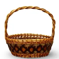 Корзина плетёная для хранения София, ива, круглая, бежевая, набор 3 шт.