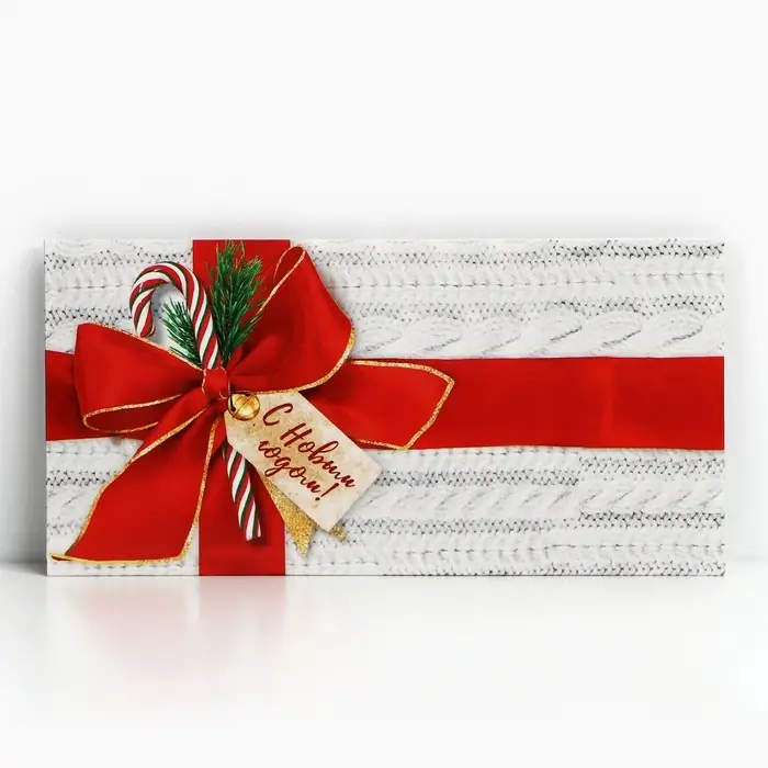 Конверт для денег без эффектов «С Новым годом», бант, 16.5 х 8 см Конверт для денег без эффектов «С Новым годом», бант, 16.5 х 8 см