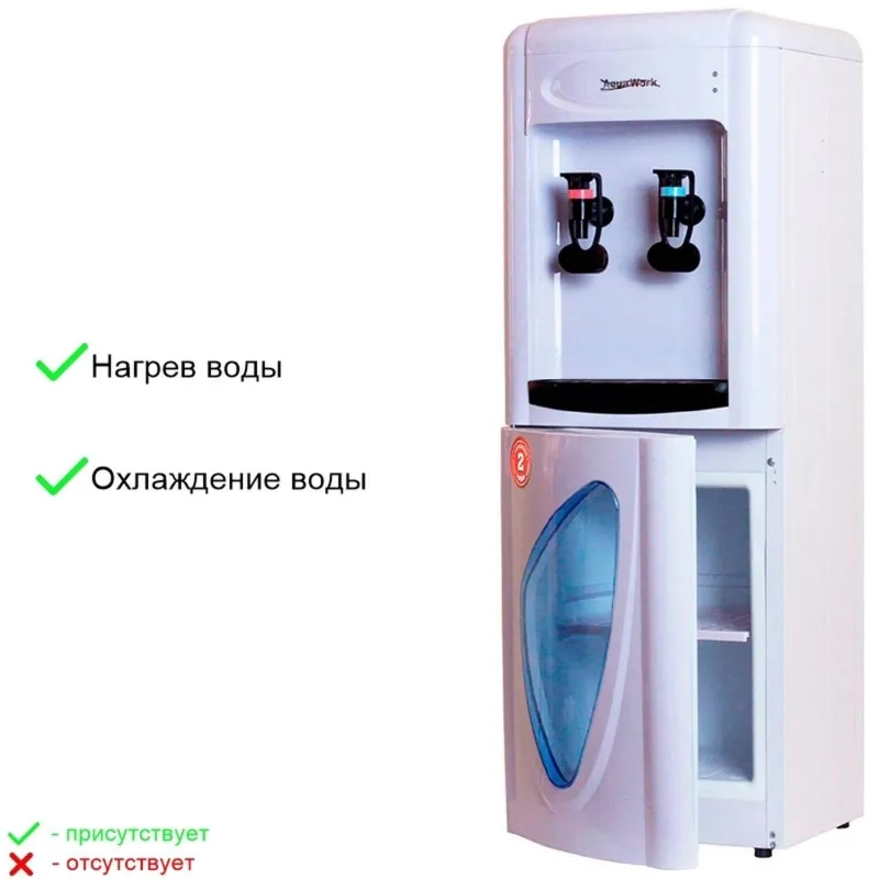 Кулер для воды Aqua Work 0.7LDR (бело-черный), эл.охл, нажим кружкой