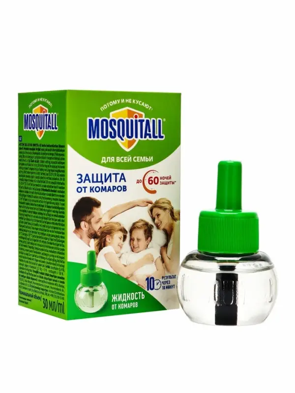 Жидкость от комаров, Mosquitall &laquo;Защита для всей семьи&raquo;, 60 ночей, 30 мл