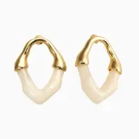 Серьги акрил &laquo;Сталактиты&raquo;, цвет молочный в золоте