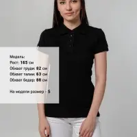 Рубашка поло женская Virma Premium Lady, черная, размер M