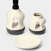 Набор для ванной SAVANNA &laquo;Изгиб&raquo;, 3 предмета, дозатор для мыла, стакан, мыльница