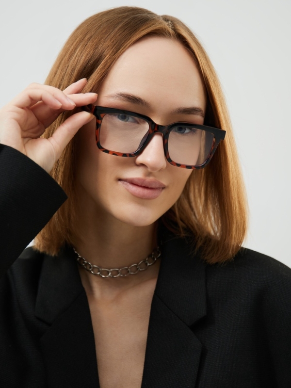 Очки имиджевые женские, для компьютера, ширина 13.8 см, дужка 13.8 см, линза 6.3 х 4.6 см