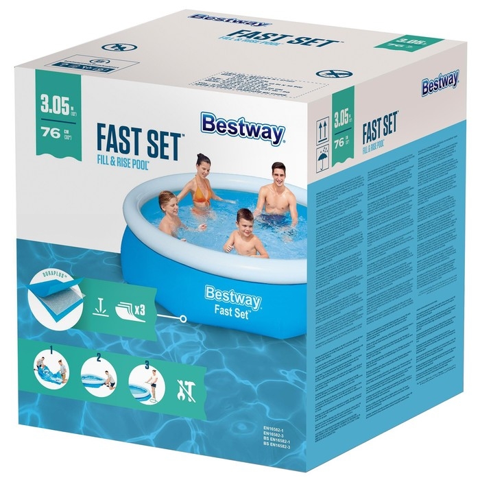 Бассейн надувной Fast Set, 305 х 76 см, от 6 лет, 57266 Bestway Бассейн надувной Fast Set, 305 х 76 см, от 6 лет, 57266 Bestway