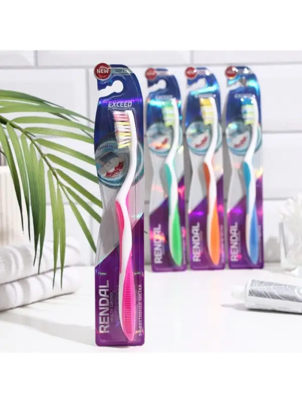 Зубная щётка Rendall Exceed, мягкая, микс, 1 шт.