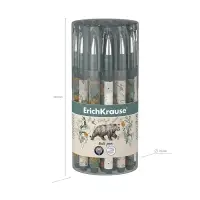 Ручка шариковая ErichKrause "ColorTouch Natural Life", узел 0.7 мм, синяя, тонкое письмо, резиновый держатель, стержень с дизайном, микс