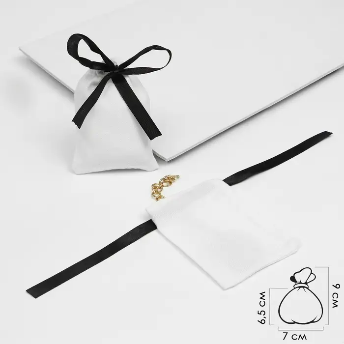 Мешочек подарочный «Нежность», 7×9 см, бело-чёрный Мешочек подарочный «Нежность», 7×9 см, бело-чёрный