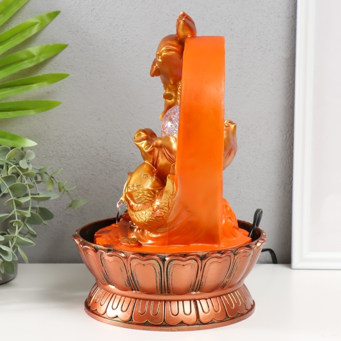 Фонтан настольный с подсветкой Фонтан настольный с подсветкой "Золотые карпы" 20х20х27 см