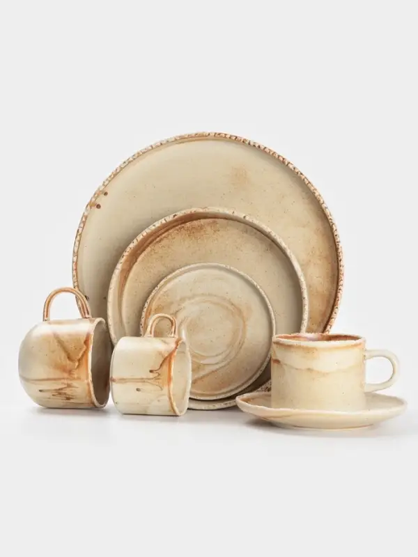 Тарелка с бортиком Magistro Organic brown, d=26 см, фарфор, бежевая