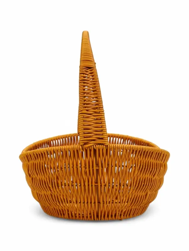 Корзина пластик 34 х 26 х 14 см, ручка 20 см металл карскас коричневый Корзина пластик 34 х 26 х 14 см, ручка 20 см металл карскас коричневый